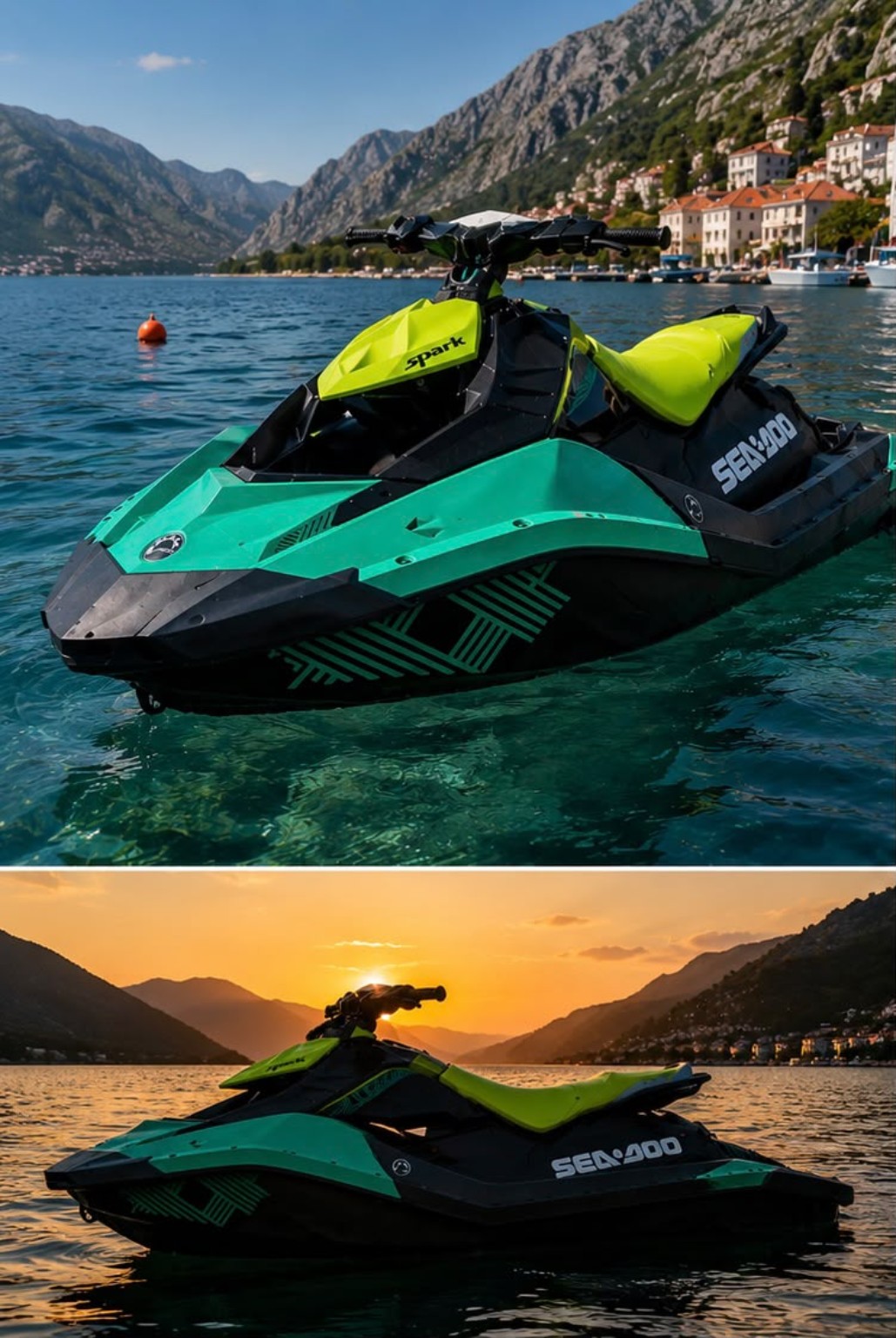 Sea-Doo Spark Trixx u Boki i na zalasku sunca